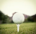 Golf ball on tee Royalty Free Stock Photo