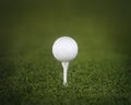 Golf ball tee shot green grass