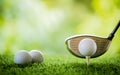 Golf ball on tee to tee off Royalty Free Stock Photo