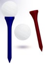 Golf ball and tee vector illustration