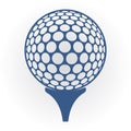 Golf ball on tee. Vector illustration decorative background design Royalty Free Stock Photo