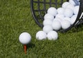 Golf ball teed up Royalty Free Stock Photo