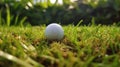 Golf Ball Teed Up On A Perfectly Manicured Tee Box. Generative AI Royalty Free Stock Photo