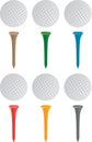 Golf ball and tees Royalty Free Stock Photo