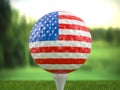 Golf ball USA flag Royalty Free Stock Photo