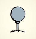 The golf ball. Vector drawing Royalty Free Stock Photo