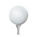 Golf Ball On White Tee. Vector Realistic Illustration Isolated Royalty Free Stock Photo