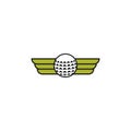 Golf ball wings vector design template illustration