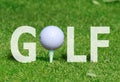 Golf ball in word