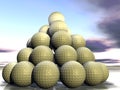 Golf balls as a pyramide