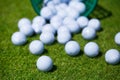 Golf balls basket Royalty Free Stock Photo