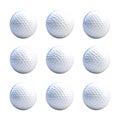 9 Golf Balls Bulk White Golf Balls on transparent background Royalty Free Stock Photo