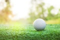 Golf balls on green lawns in beautiful golf courses Royalty Free Stock Photo