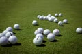 Golf balls on lawn