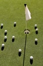 Golf balls on a practice putting green Royalty Free Stock Photo