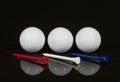 Golf Balls Red White Blue Tees Royalty Free Stock Photo