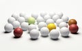 Golf Balls on White Canvas Royalty Free Stock Photo
