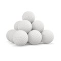 Golf balls on white Royalty Free Stock Photo