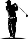 Golf - black and white vector illustration Royalty Free Stock Photo