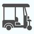 Golf buggy solid icon. Golf cart vector illustration isolated on white. Electric golf car glyph style design, designed