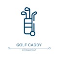 Golf caddy icon. Linear vector illustration from golf collection. Outline golf caddy icon vector. Thin line symbol for use on web Royalty Free Stock Photo