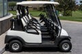 Golf cars  in a row Royalty Free Stock Photo