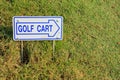 Golf cart direction sign Royalty Free Stock Photo