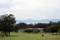 Golf cart on fairway in Mexico