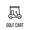 Golf cart icon or logo in modern line style. Royalty Free Stock Photo