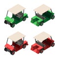 Golf cart isometric view Royalty Free Stock Photo