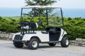 Golf cart parked on parking