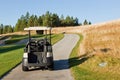 Golf Cart on Path Royalty Free Stock Photo