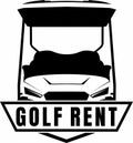 golf cart simple minimalist logo vector illustration Royalty Free Stock Photo