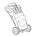 Golf cart sketch, coloring book, isolated object on white background, vector illustration, cartoon illustration Royalty Free Stock Photo