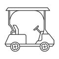 Golf cart vector outline icon. Vector illustration buggy car on white background. Isolated outline illustration icon of Royalty Free Stock Photo