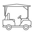 Golf cart vector outline icon. Vector illustration buggy car on white background. Isolated outline illustration icon of Royalty Free Stock Photo