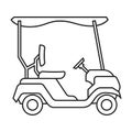 Golf cart vector outline icon. Vector illustration buggy car on white background. Isolated outline illustration icon of