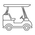 Golf cart vector outline icon. Vector illustration buggy car on white background. Isolated outline illustration icon of Royalty Free Stock Photo