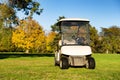 Golf carts on a golf course Royalty Free Stock Photo