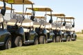 Golf carts lined up Royalty Free Stock Photo