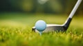 Golf Club and Ball Await the Driver\'s Mastery. Generative AI