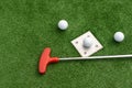 golf club, ball and hole Royalty Free Stock Photo