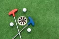 golf club, ball and hole Royalty Free Stock Photo