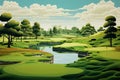 Golf club course. Generate Ai Royalty Free Stock Photo