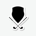 Golf club emblem logo sticker isolated on gray background Royalty Free Stock Photo