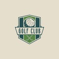 golf club emblem logo vector illustration template icon graphic design. stick and ball of sport sign or symbol for tournament or