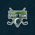 golf club emblem logo vector illustration template icon graphic design. stick and ball of sport sign or symbol for tournament or