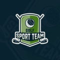 golf club emblem logo vector illustration template icon graphic design. stick and ball of sport sign or symbol for tournament or