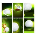 Golf Club Field Playground Game Posters Set Vector Royalty Free Stock Photo