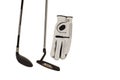 Golf club and glove on white background Royalty Free Stock Photo